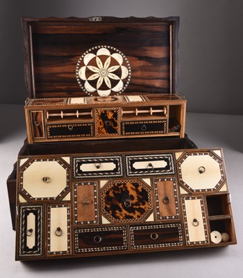 Lot 264 - A large Anglo-Indian coromandel work box, Sri Lanka, 19th century