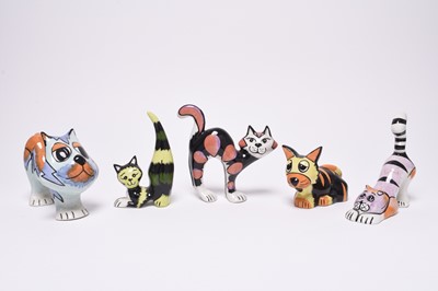 Lot 156 - Five Lorna Bailey cats including Humbug and Tigger