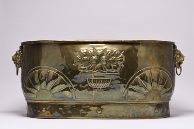 Lot 205 - A late 19th century brass log bin