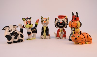 Lot 161 - A group of six Lorna Bailey comical cats