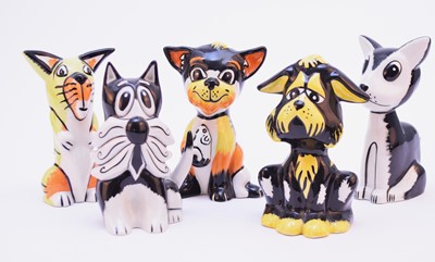 Lot 165 - A group of five Lorna Bailey cats including Rufus and Suki