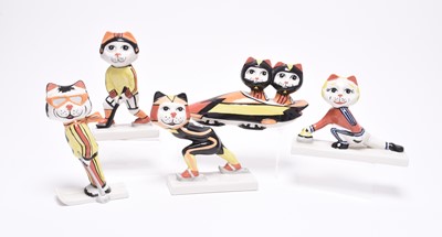 Lot 169 - Five Lorna Bailey 'Winter Olympic Sports' cat figures