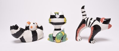 Lot 173 - Three Lorna Bailey models of cats
