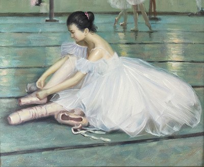 Lot 296 - Johnny Gaston (b.1955) A Pair of Seated Ballerina Scenes