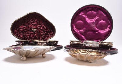 Lot 135 - Two cased sets of salts and two butter dishes