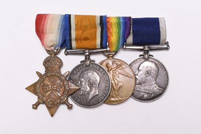 Lot 175 - WW1 Royal Navy Medal group - Chief Stoker Everett, involved in the first naval battle of WW1