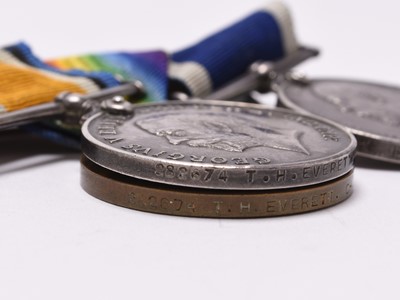 Lot 175 - WW1 Royal Navy Medal group - Chief Stoker Everett, involved in the first naval battle of WW1