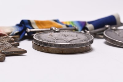 Lot 175 - WW1 Royal Navy Medal group - Chief Stoker Everett, involved in the first naval battle of WW1