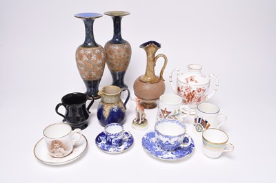 Lot 106 - A group of English and French pottery and porcelain, predominantly late 19th and early 20th century