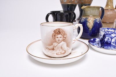 Lot 106 - A group of English and French pottery and porcelain, predominantly late 19th and early 20th century