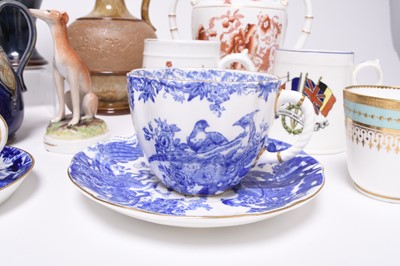 Lot 106 - A group of English and French pottery and porcelain, predominantly late 19th and early 20th century