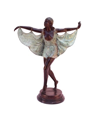 Lot 526 - After Otto Poertzel (1876-1963), a reproduction bronze figure 'Captured Bird'