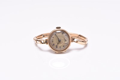 Lot 470 - A lady's 15ct gold bracelet watch