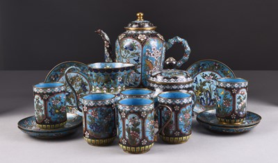 Lot 52 - A Chinese cloisonne tea service, 19th century