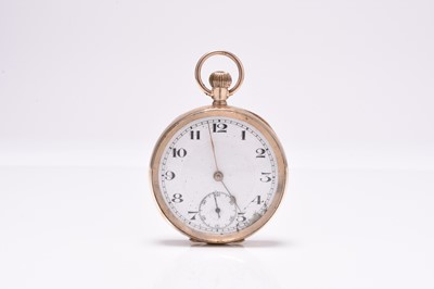 Lot 436 - A 9ct gold open face pocket watch