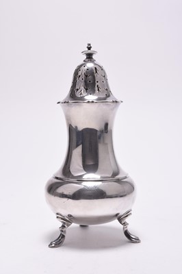 Lot 160 - A large silver sugar caster