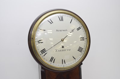 Lot 215 - A 19th century mahogany tavern clock, Simpson of Yarmouth