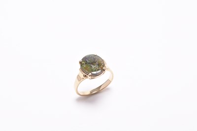 Lot 312 - An opal triplet ring