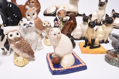 Lot 189 - Beswick and Royal Doulton animals, together with Robert Harrop PG Tips chimps etc
