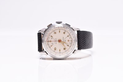 Lot 449 - Buren: A gentleman's stainless steel chronograph wristwatch