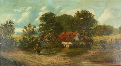 Lot 428 - William Henry Earp (1831/3 - 1914) Sheep Grazing near an Upland Stream and a further landscape