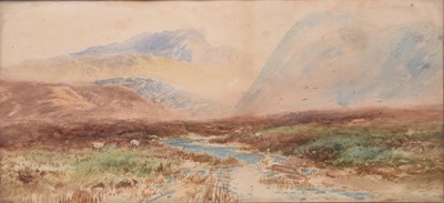 Lot 428 - William Henry Earp (1831/3 - 1914) Sheep Grazing near an Upland Stream and a further landscape