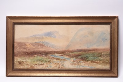 Lot 428 - William Henry Earp (1831/3 - 1914) Sheep Grazing near an Upland Stream and a further landscape