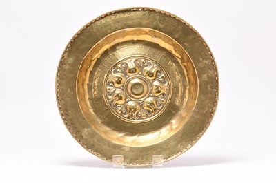 Lot 462 - A 16th century Nuremberg brass alms dish