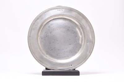 Lot 456 - 17th century pewter charger, John Greenbank II of Worcester