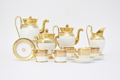 Lot 161 - French porcelain Empire-style coffee service, 19th century