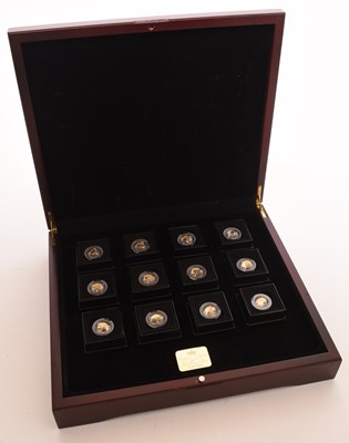 Lot 273 - London Mint "Fabula Aurum". A cased set of 12 pure 24 carat gold coins