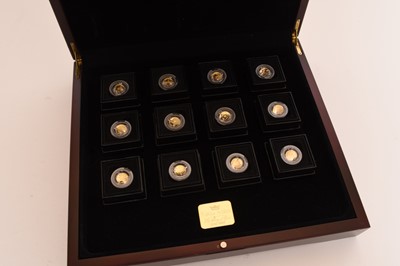Lot 273 - London Mint "Fabula Aurum". A cased set of 12 pure 24 carat gold coins