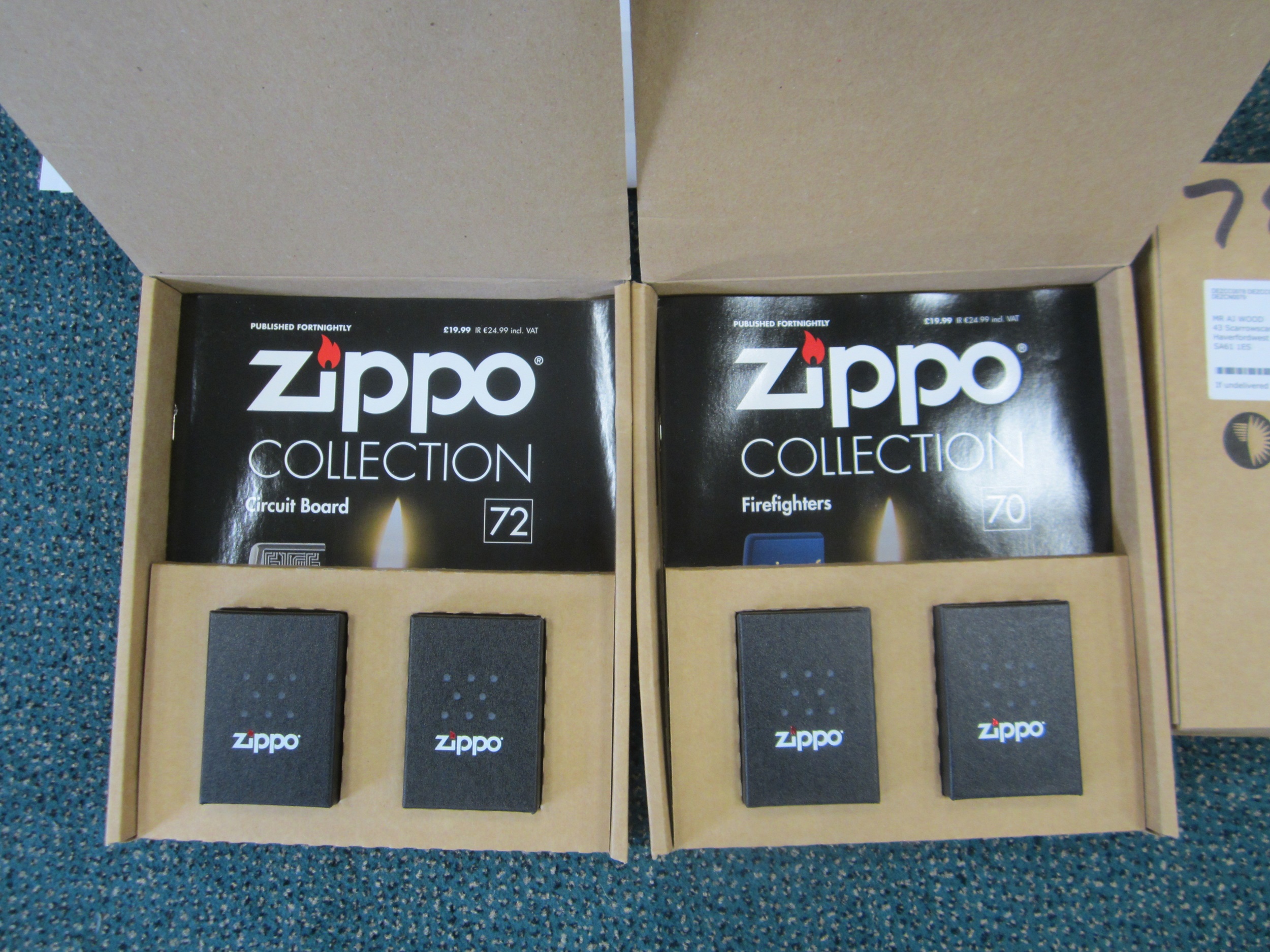 Lot 537 - A collection of 91 DeAgostini Zippo lighters