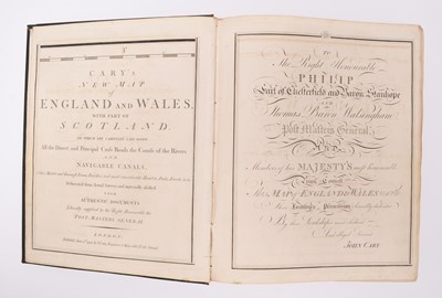 Lot 76 - CARY, John, Cary's New Map of England and Wales and part of Scotland, 1794.