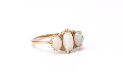 Lot 144 - A late 19th century opal and diamond ring