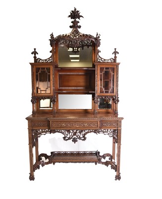 Lot 202 - A mahogany chiffonier in the Chippendale manner by Edwards & Roberts, circa 1900