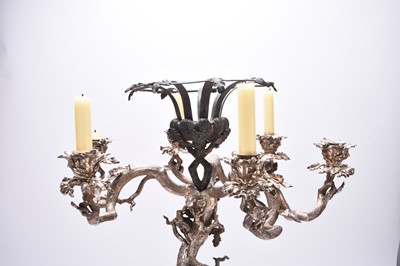 Lot 2 - An impressive Elkington & Co silver plated table centrepiece candelabra