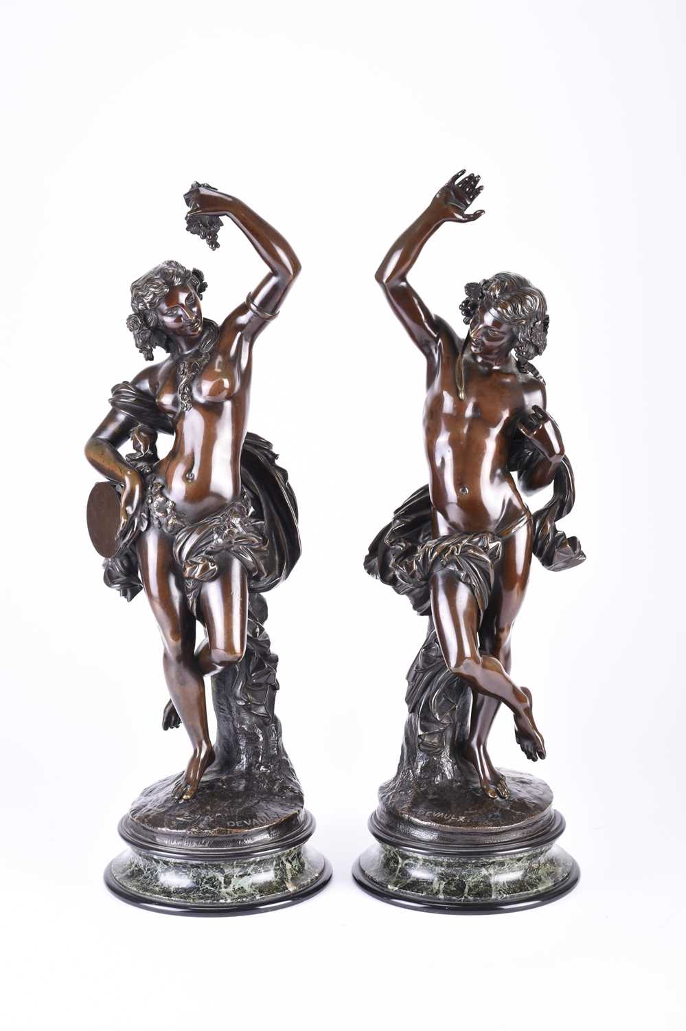 Lot 138 - After François Théodore Devaulx (1808-1870), a pair of bronze figures of dancers
