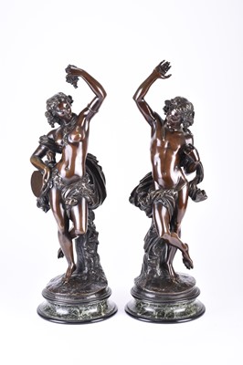 Lot 138 - After François Théodore Devaulx (1808-1870), a pair of bronze figures of dancers