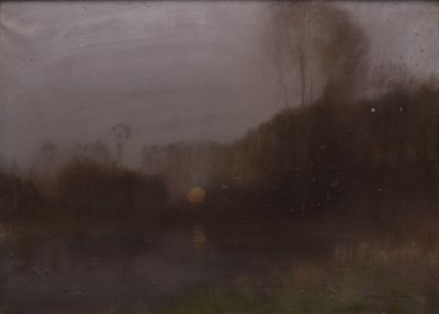 Lot 411 - Robert Macauley Stevenson (1854-1952) Moonlit River Landscape