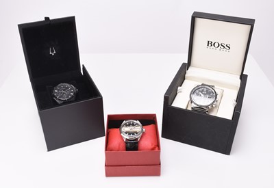 Lot 311 - Bulova, Hugo Boss and Oris: Three gentleman's wristwatches