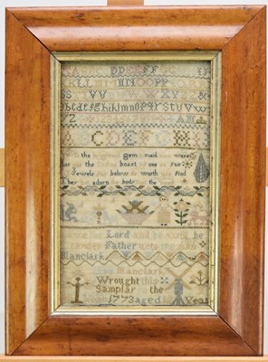 Lot 583 - A George III band sampler, dated 1773