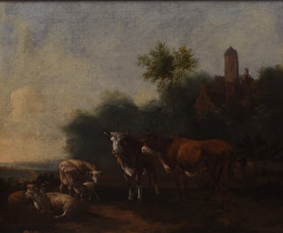 Lot 173 - Albert Klomp (Amsterdam c.1618 - 1688) Cattle and Sheep in a Landscape