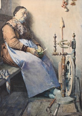 Lot 127 - William John Wainwright (1855-1931) An Old Flemish Housewife