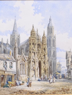 Lot 330 - Henry Thomas Schafer (1815-1873) Two French Cathedral Street Scenes