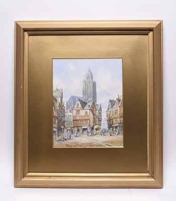 Lot 330 - Henry Thomas Schafer (1815-1873) Two French Cathedral Street Scenes