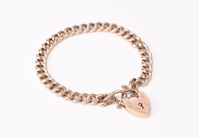 Lot 206 - A 9ct rose gold curb link bracelet