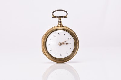 Lot 301 - A George III gold plated pair case verge pocket watch, John Smith of London