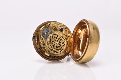 Lot 301 - A George III gold plated pair case verge pocket watch, John Smith of London