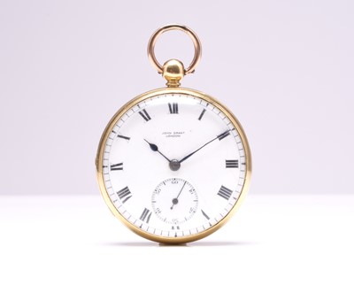 Lot 84 - John Grant: An 18ct gold open face pocket watch